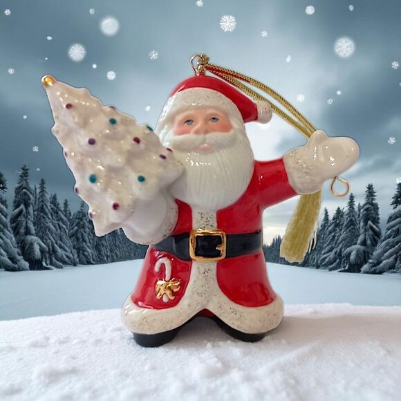 Lenox Tree Charmer Ornament Santa Claus Christmas Tree Porcelain Handpainted - Picture 1 of 15